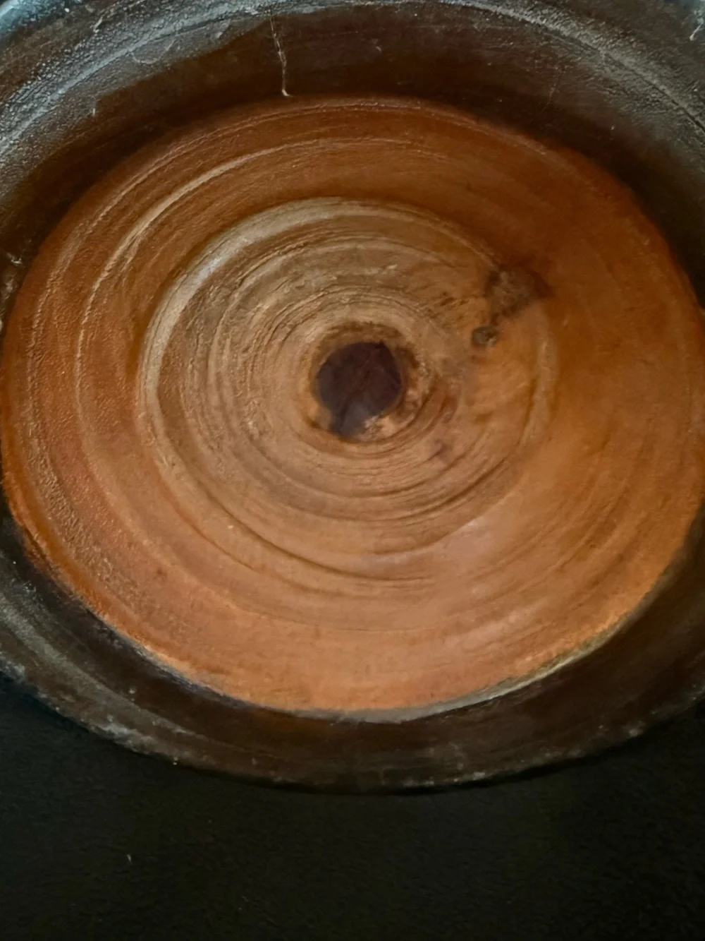 Handcrafted Wooden Decorative Jar in Warm Brown